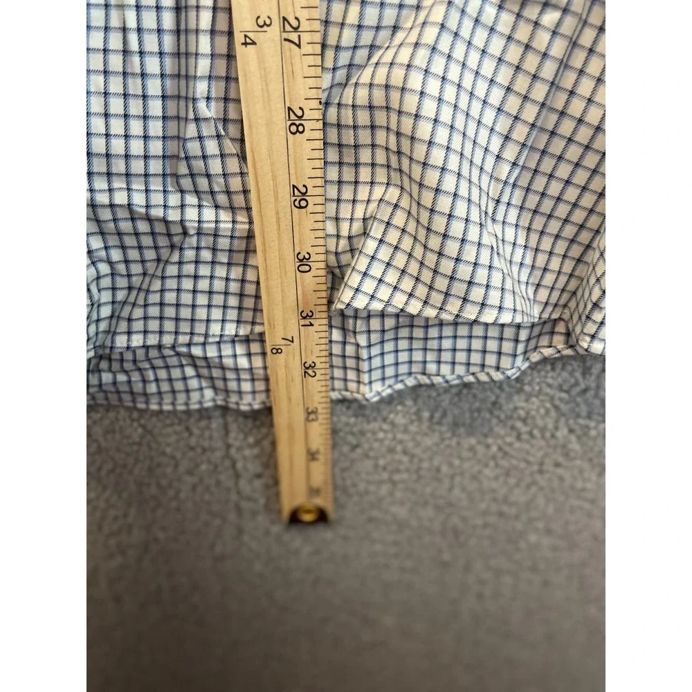 LL Bean Shirt Mens XL ‎ Blue Green  Plaid Oxford Long Sleeve Button Up Dress